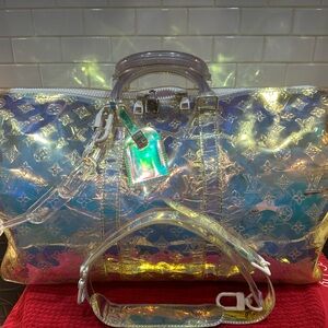 Louis Vuitton x Virgil Abloh Monogram PVC Prism Keepall Bandouliere 50